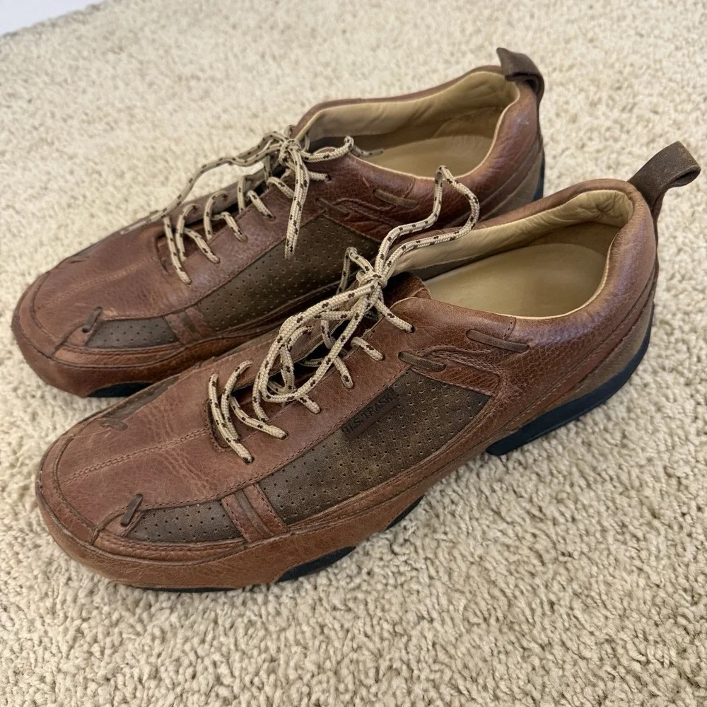 H.S. TRASK Shoes Mens 8.5 M Brown Leather Guide Lace Up Comfort H7002-218 Casual